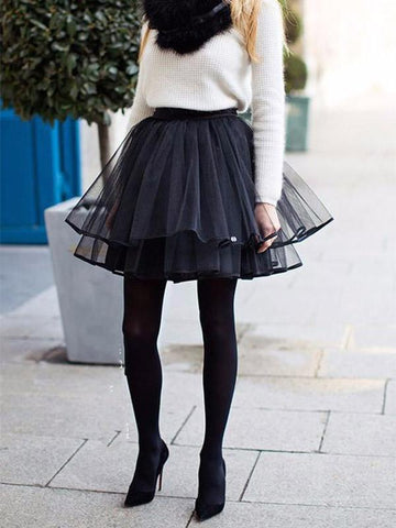 Airchics tulle jupe tutu en tulle grande grenadine drapé bouffi mode noir